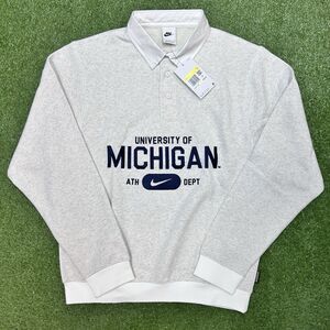 Nike Michigan Wolverines Pullover Sweatshirt Polo Size Small NWT